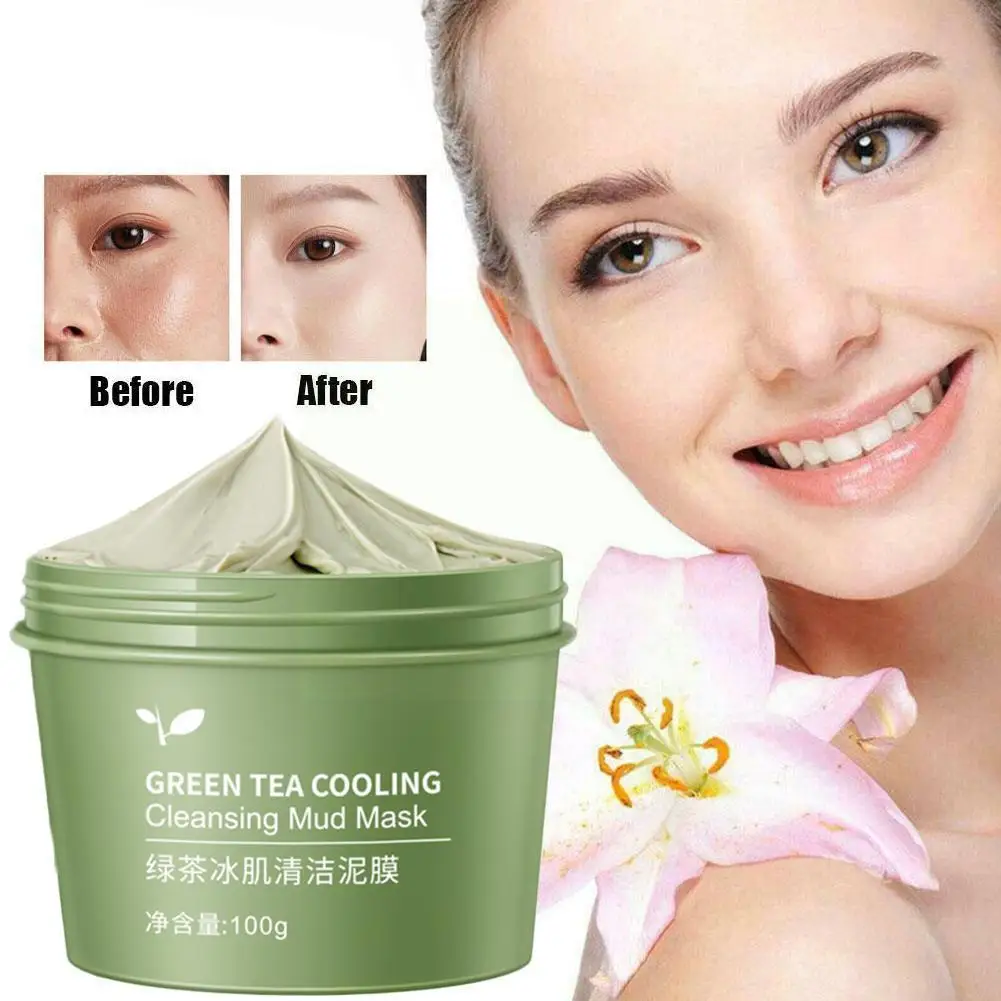 

Green Tea Ice Muscle Mud Anti-acne Face Cream Care Face Cream Scar Skin Shrink Acne Blackheads Essence Pores Beauty Re Q3l3