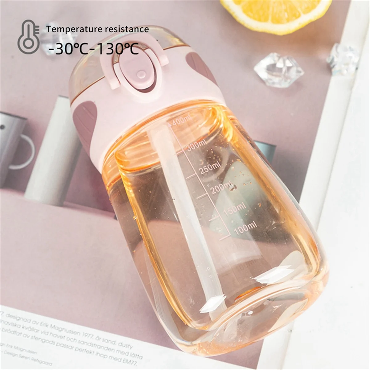 Бутылка для воды с трубочкой 400 мл