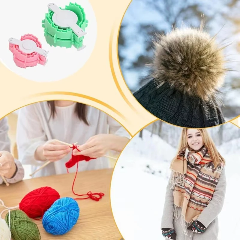 Pom Maker Пуфы Инструмент для плетения шариков в форме сердца Пряжа вязания крючком 2