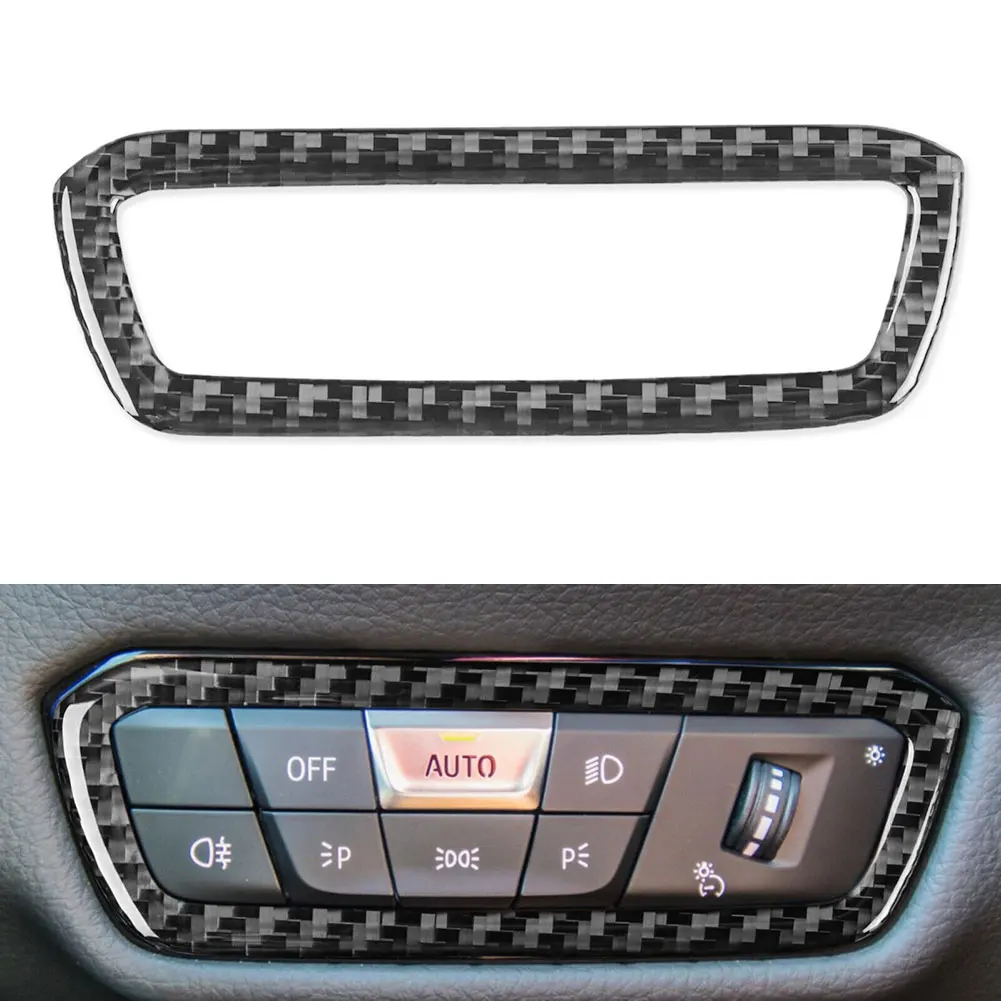 

Carbon Fiber Interior Car Headlight Switch Button Frame Sticker Cover Trim Decal For Toyota Supra A90 2019-2022