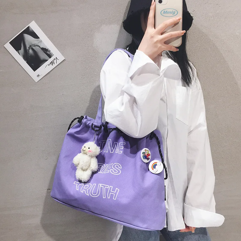 

Letter Pattern Shoulder Women's Bag 2022 Canvas Small Flap Handbag for Women Summer Brand Fashion Casual Female Shopper Bags