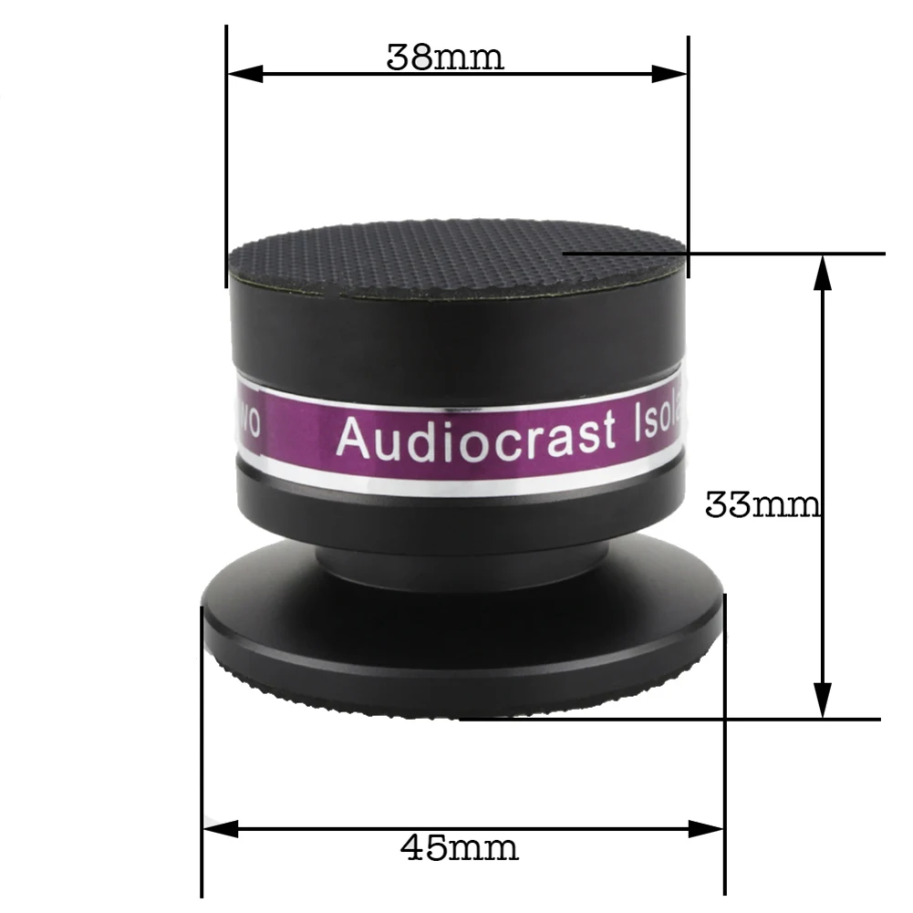 

4PCS Audiocrast IF03S/IF03B Aluminium Shockproof Spike+Pad Isolation Stand HiFi Amplifiers (Black)