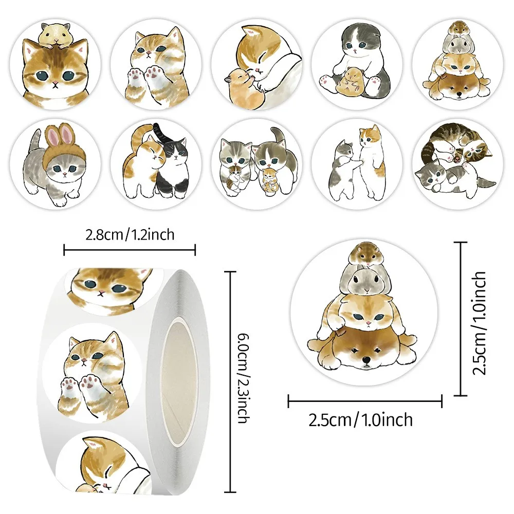 

Набор наклеек с котами и животными