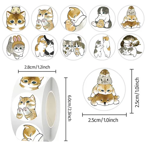 Набор наклеек с котами и животными