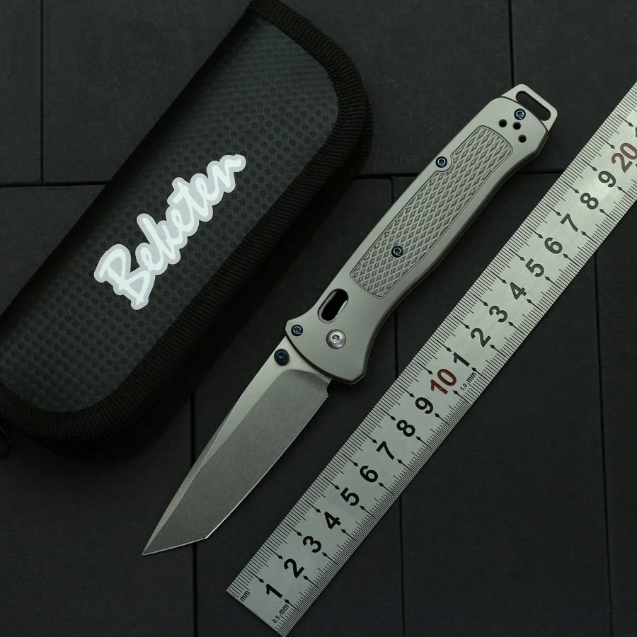 Бекетен 537 Карманный складной нож M390 Каменная стирка клинка, титановая рукоятка, ножи для отдыха на природе, охоты, кемпинга, выживания и кухни, инструменты для повседневного ношения.
