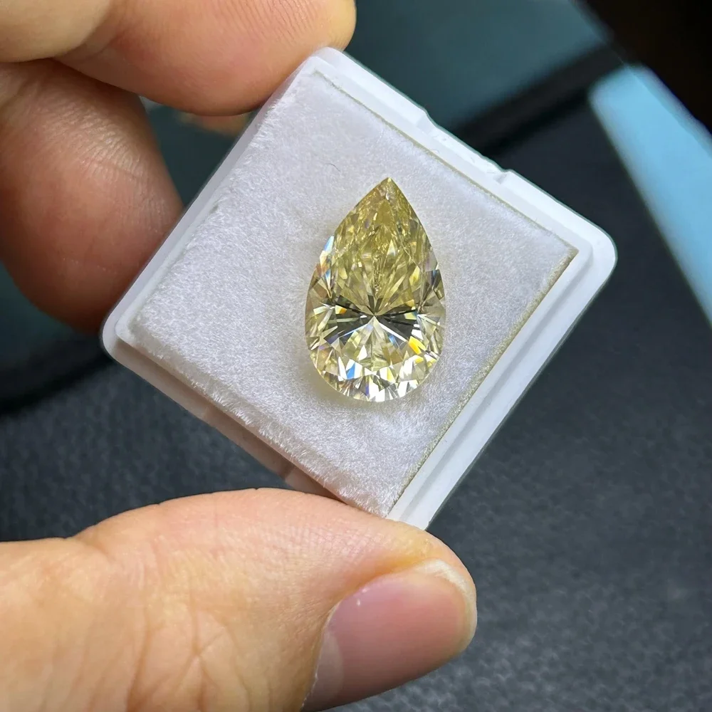 Meisidian камень Муассанит 1-10 карат измельченная груша яркий желтый бриллиант