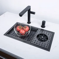 304 nano stainless steel sink black high pressure cup washer bar sink coffee ice bar sink kitchen sink