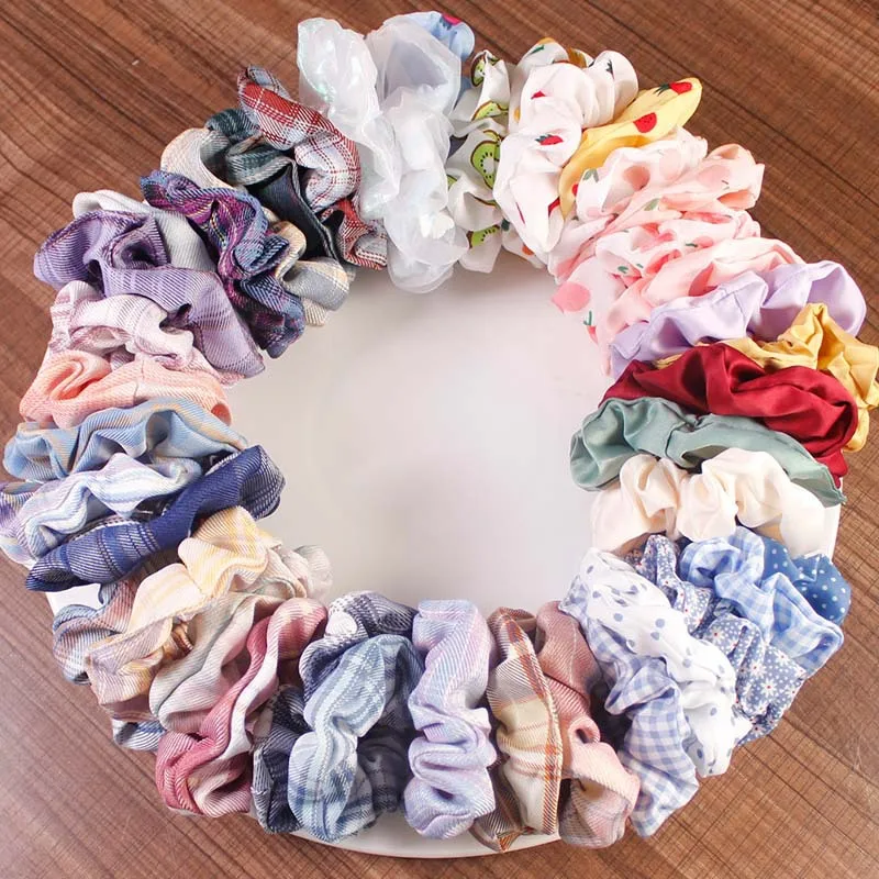 

41pcs/set Elastic Hair Bands Organza Ponytail Holder Hair Scrunchies Headwear Ties Chiffon Girls Organza Shinny Hair Ring