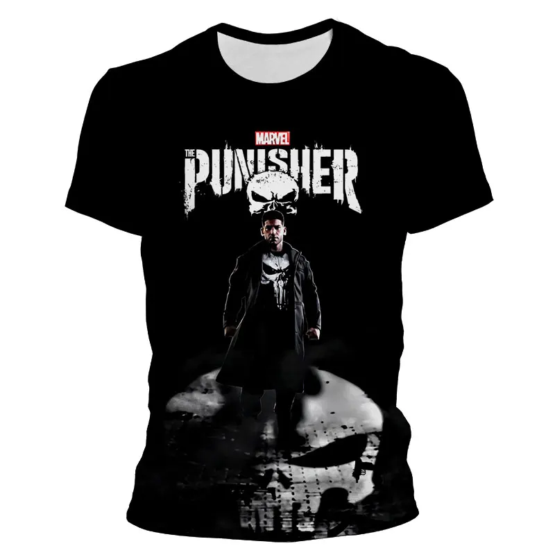 

The Punisher Graphic T Shirts For Male Marvel 3D Print Cool Boy Girl Kids Tee Shirt Summer Short Sleeve Men Women Clothes Tops