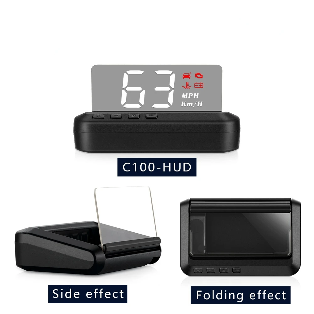 

C100 OBD2 GPS Car Speed Projector Mirror Driving On-board HUD Head Up Display Computer Auto Electronic Accessories