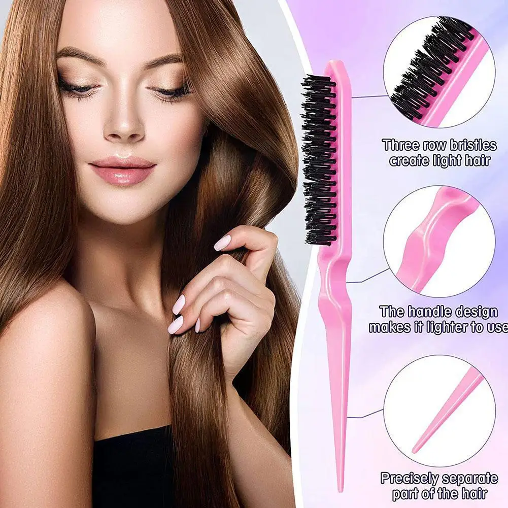 

10pcs Hair Styling Comb Set Teasing Hair Brush Triple Edge Tools Loop Combs Hair Tail Teasing Tail Rat Comb Braid Tool Brus F9S5