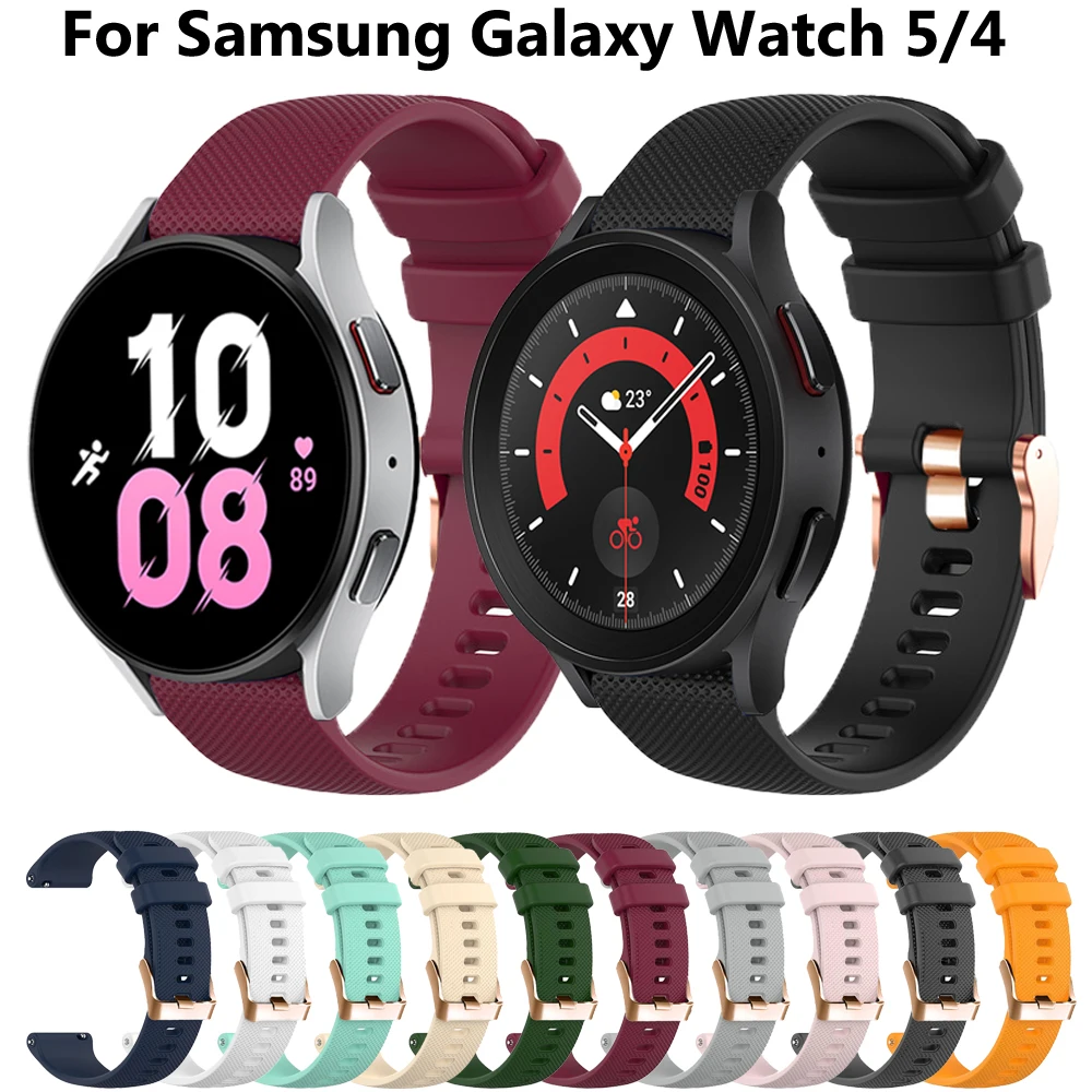 

20mm Silicone Straps For Samsung Galaxy Watch 5 Pro 44mm 40mm Smart Watch Bands Galaxy Watch 4 Classic 46mm 42mm Correa Bracelet