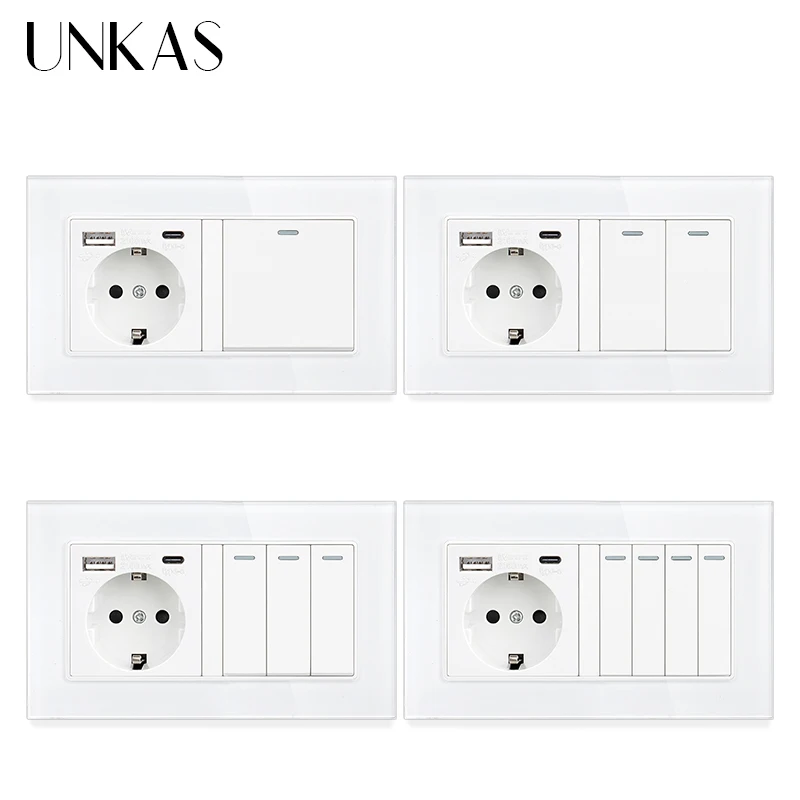 

Настенный USB-порт UNKAS, 16 А, 1/2/3/4 клавиши