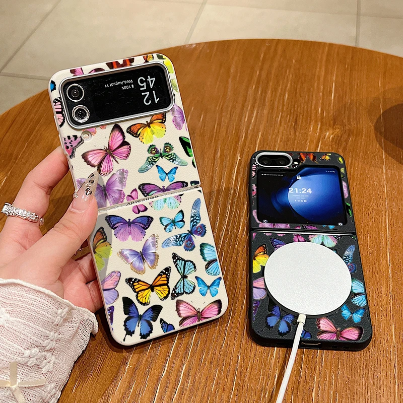 Красочный градиентный чехол-бабочка для Samsung Galaxy Z Flip6 Flip5 магнитный складной
