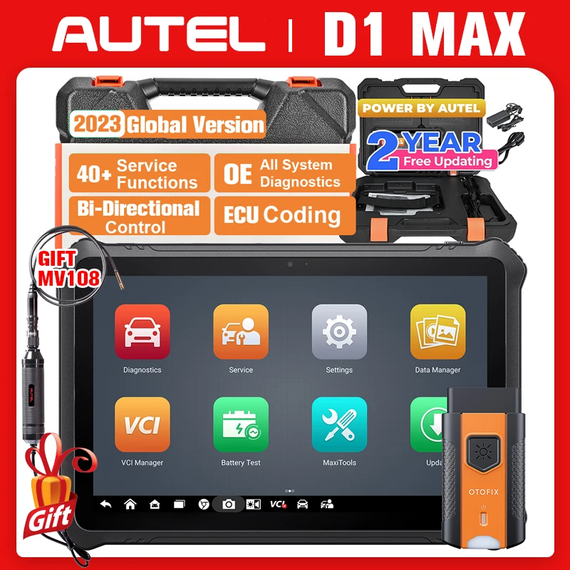 Фото Автомобильный диагностический сканер OTOFIX D1 Max, двунаправленный сканер, кодирование ECU, DoIP и CANFD, 2 года обновления, поддержка российских автомобилей №1
