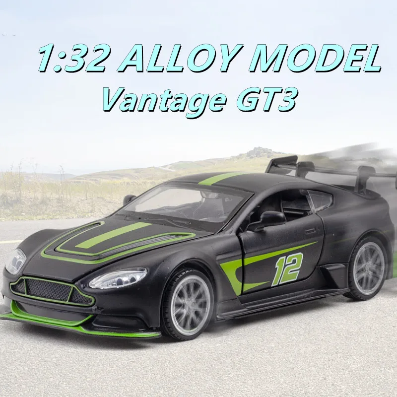 

1/32 Aston Martin Vantage GT3 Alloy Track Sports Car Model Diecasts Metal Simulation Toy Vehicle Car Model Sound Light Kids Gift