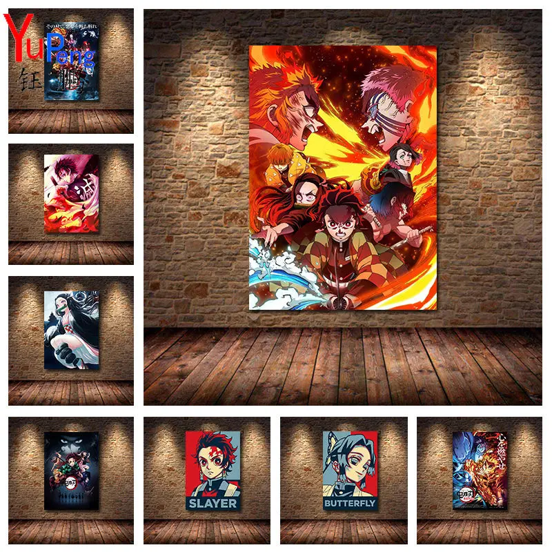 

Japanese Demon Slayer Anime Posters and Prints Character Canvas Painting Wall Art Decoration for Kids Room Home Decor Cuadros