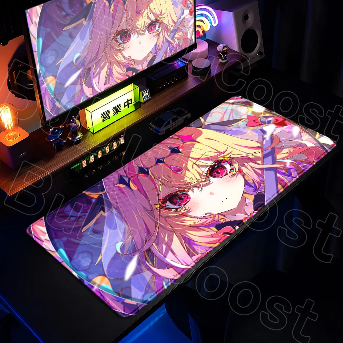 Фото Игровой коврик для мыши Star Detective Precure Anime, большой, с изображением милой девушки Микуро Кобаяши, для ноутбука и клавиатуры, с фиксирующим краем, резиновый коврик №1
