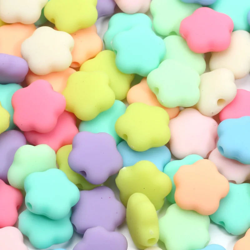 

20pcs Cute Flower Shape Acrylic Spacer Beads For Jewelry Making Earring Pendant Necklaces Accessories Supplies DIY Handmade 15mm