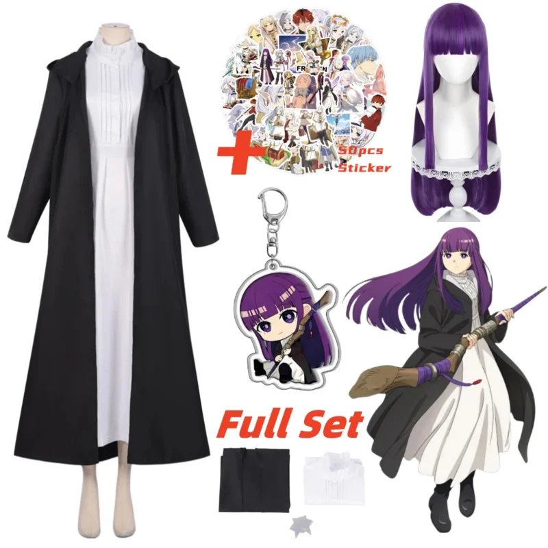 Новинка 2025 аниме наклейки на конце Frieren Beyond Journey костюм для косплея парик брелок