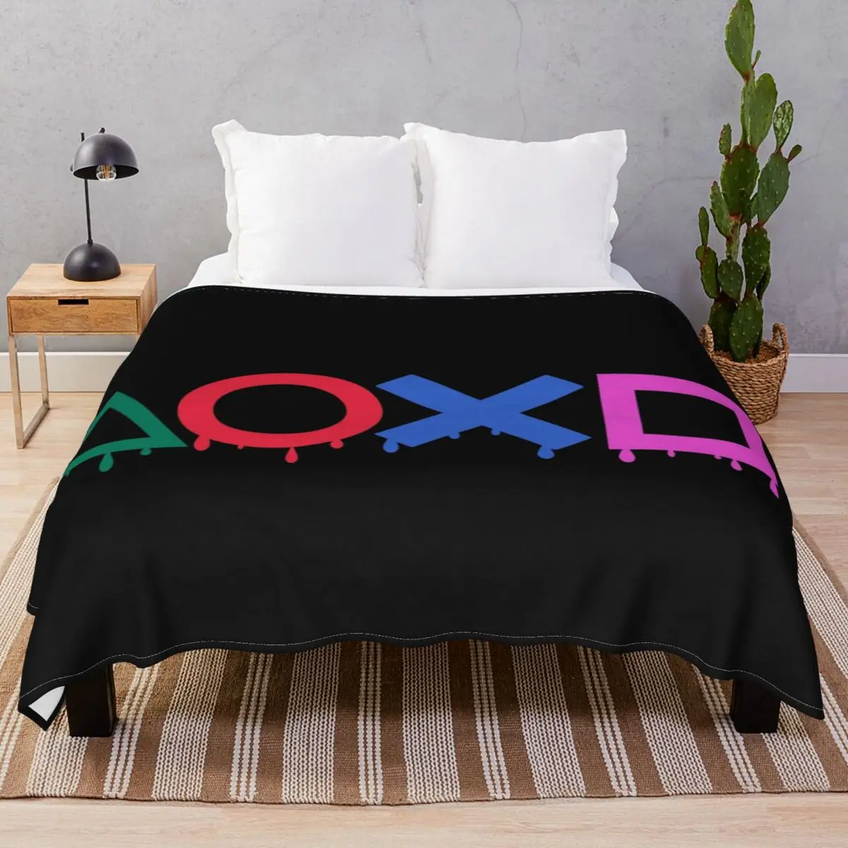 

Playstation Color Blankets Coral Fleece Plush Decoration Super Soft Throw Blanket for Bed Sofa Camp Office