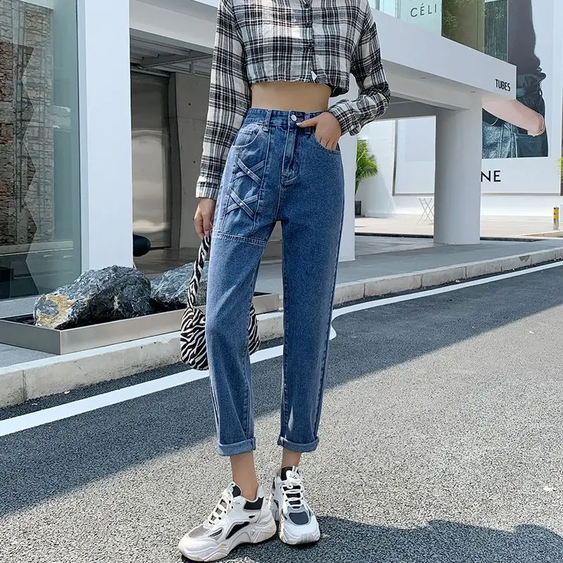 2023 winter retro shadow old washed high waist skinny wide leg straight jeans  baggy jeans  boyfriend jeans for women  clothes