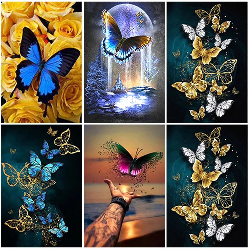 

DIY Butterfly 5D Diamond Painting Full Square Drill Animal Diamond Embroidery Set Mosaic Cross Stitch Wall Art Home Decor Gift