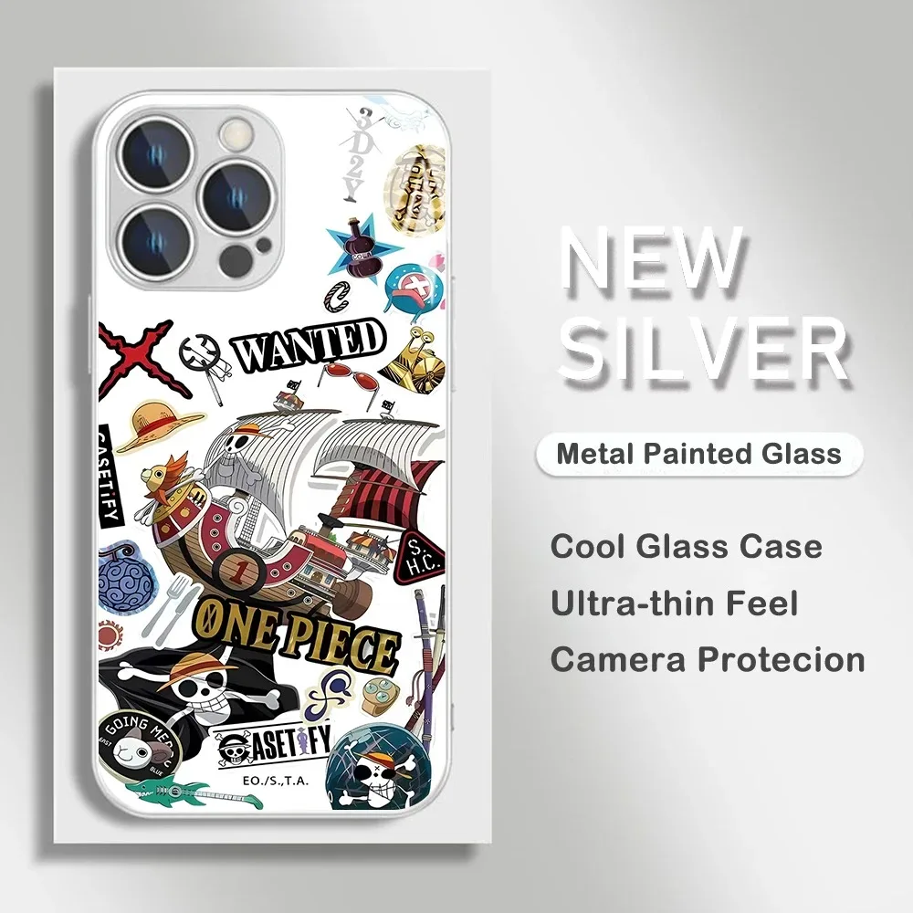 Anime Ones Pieces Luffy Zoro Metallic-Color Phone Case For SamsungA 21 22 23 24 30 32 33 34 51 52 53 54 71 72 73 5G Glass Hard