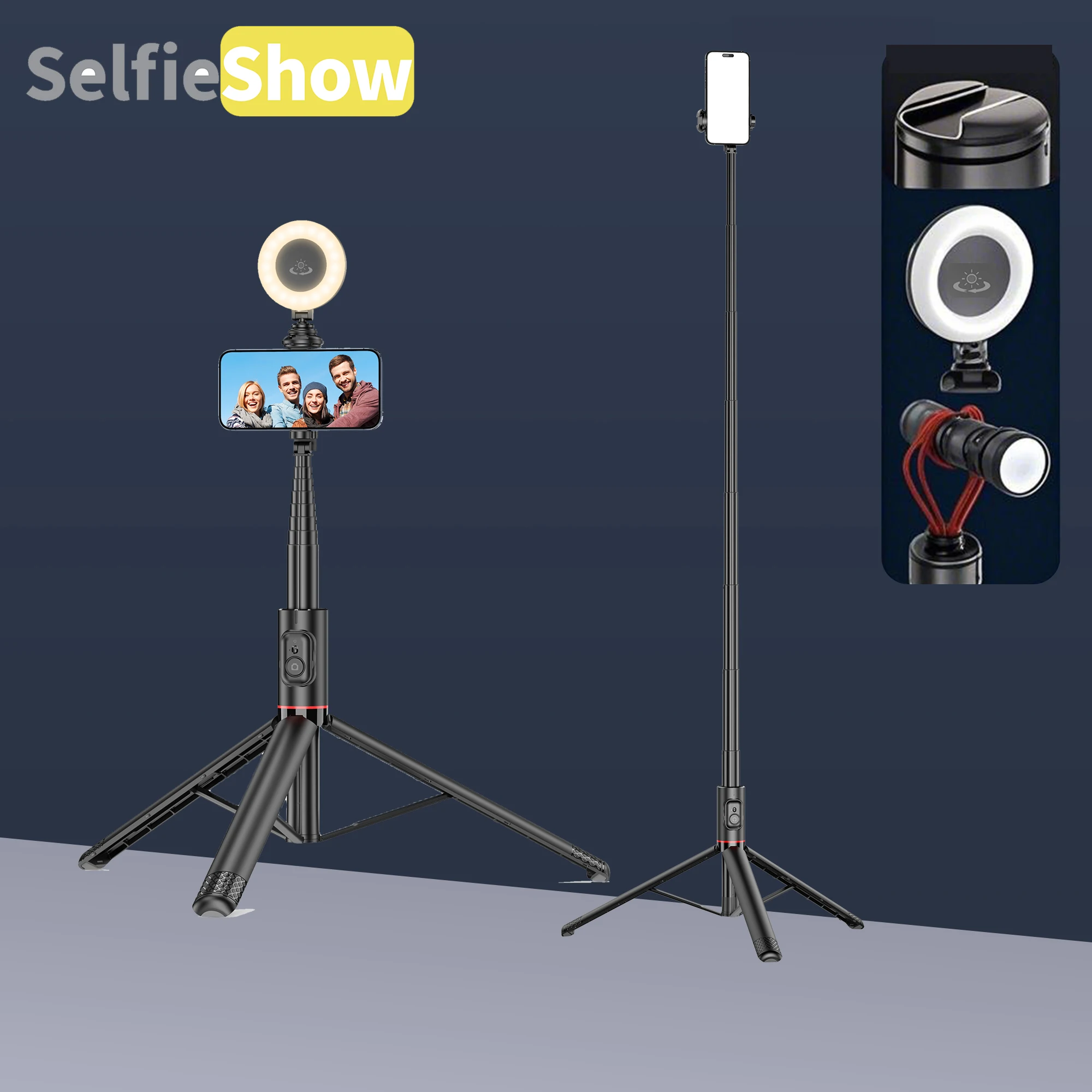 Селфи-палка Selfieshow Bluetooth 72 дюйма алюминий