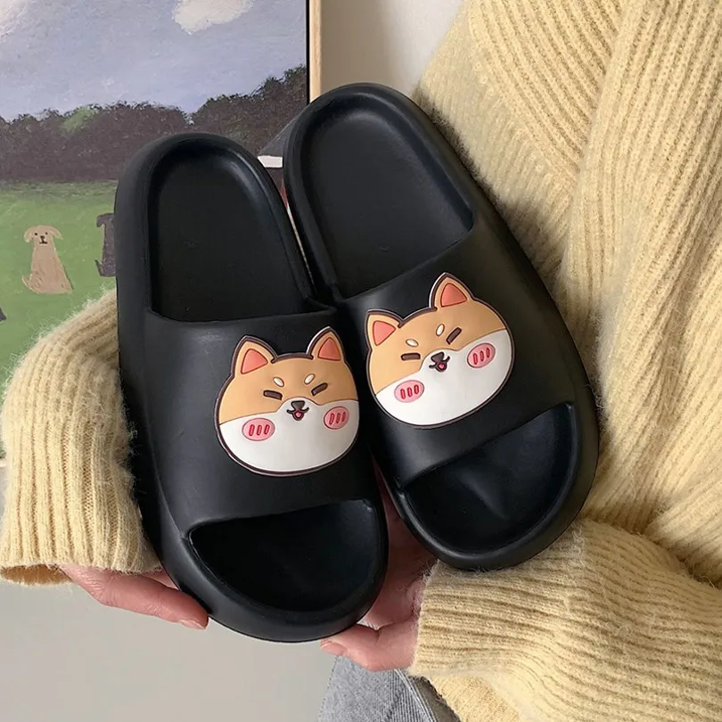 

Women Men Summer Slippers Slide Sandals Beach Flip Flops Cartoon Tiger Dog Thick Sole Boys Girls Home Outdoor Bathroom Shoes