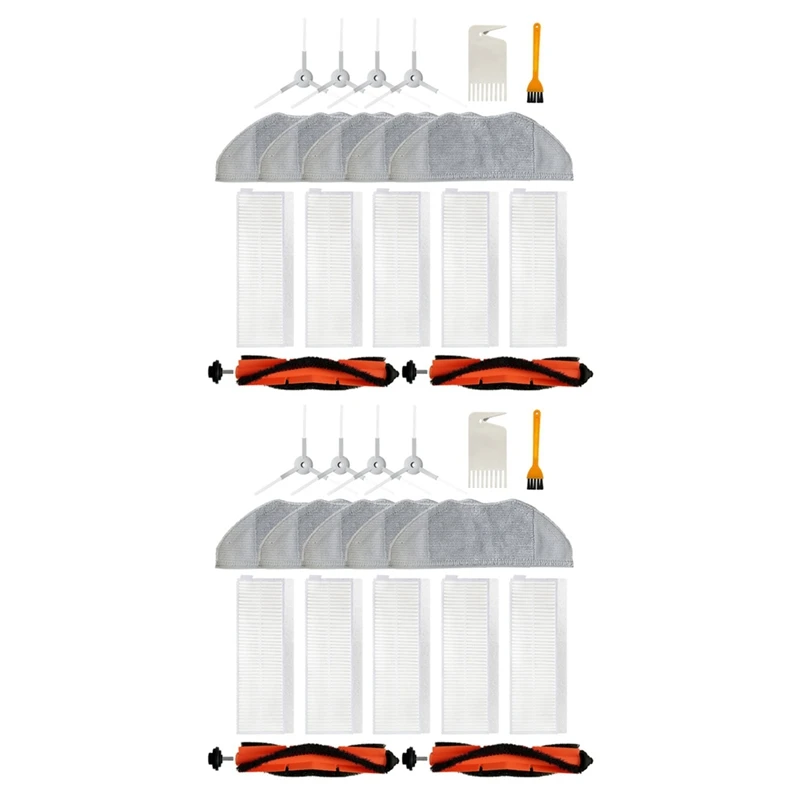 

2 набора, основная вращающаяся щетка, боковая щетка, фильтр, ткань для швабры для робота-пылесоса Xiaomi Mi Essential G1, запчасти для очистителя