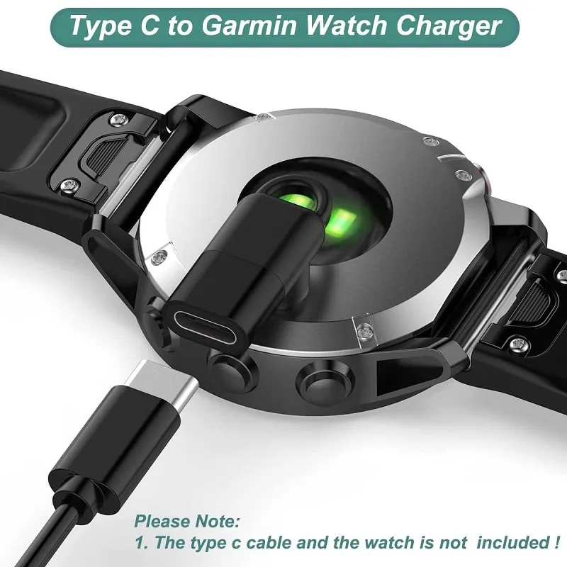 Адаптер зарядного устройства для Garmin CAME 3 SQ2 Vivoactive 5/4/4s Epix Pro Instinct 2S 2X Fenix 7/6/5 Enduro 2 Type C зарядный преобразователь