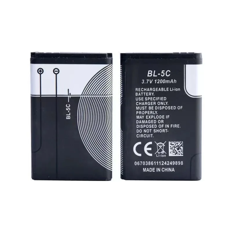 Аккумулятор 3.7V 1200mAh BL-5C BL5C BL 5C, перезаряжаемые батареи для Nokia 2112, 2118, 2255, 2270, 2280, 2300, 2600, 2610, 3125, 3230, Holo (art.: 3920dc28b474e) - 3920dc28b474e