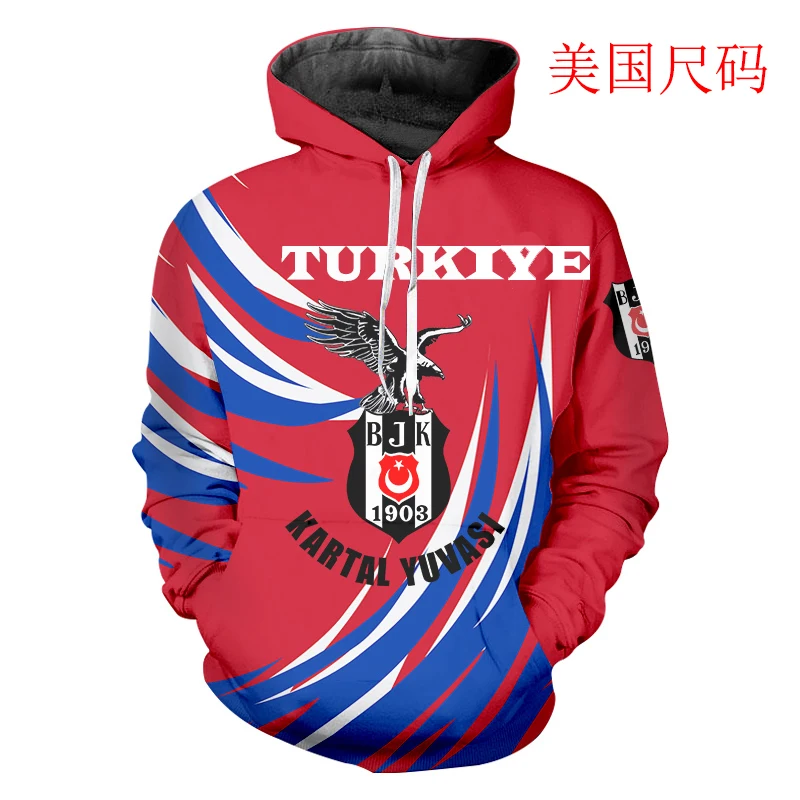 

Besiktas Soccer Training Hoodie Unisex Longsleeve Shirts Turkiye Clothes Besiktas Custom Flag Team Print Jersey Autumn Oversized