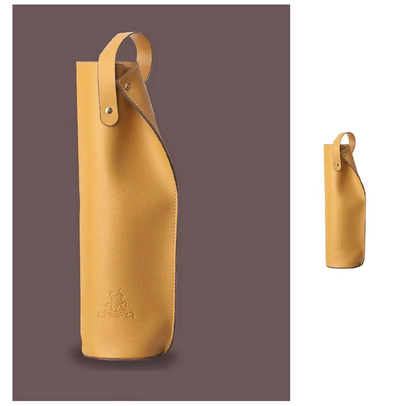 Wine Gift Bag Reusable Leather Tote Double Champagne Beer Birthday Bridal Shower 2 Pieces | Дом и сад