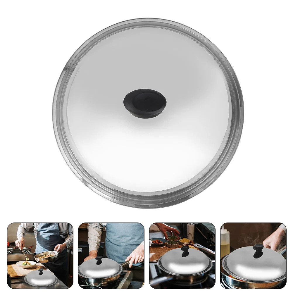 

Lid Cover Pan Pot Lids Universal Steel Stainless Cooking Frying Skillet Replacementcookware Round Pots Dome Metal Inch Steaming