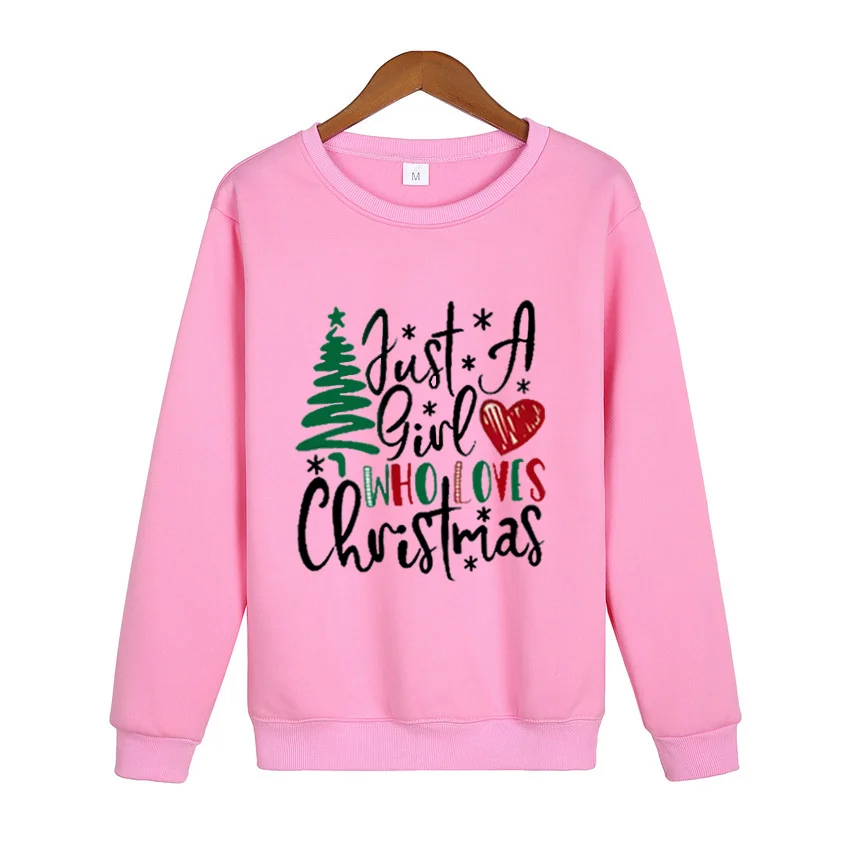 

Just A Give Who Loves Christmas Custom Round Neck Long-sleeve Sweatshirt Personalized Can Customize The Pattern You Want