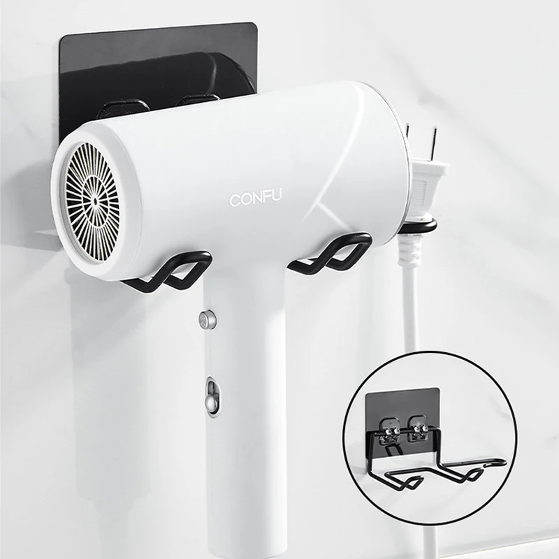 

Hair Dryer Holder Rack Free Punch Wall Mounted Hair Straightener Dryer Shelf Organizer Storage Rack Bathroom Accessories