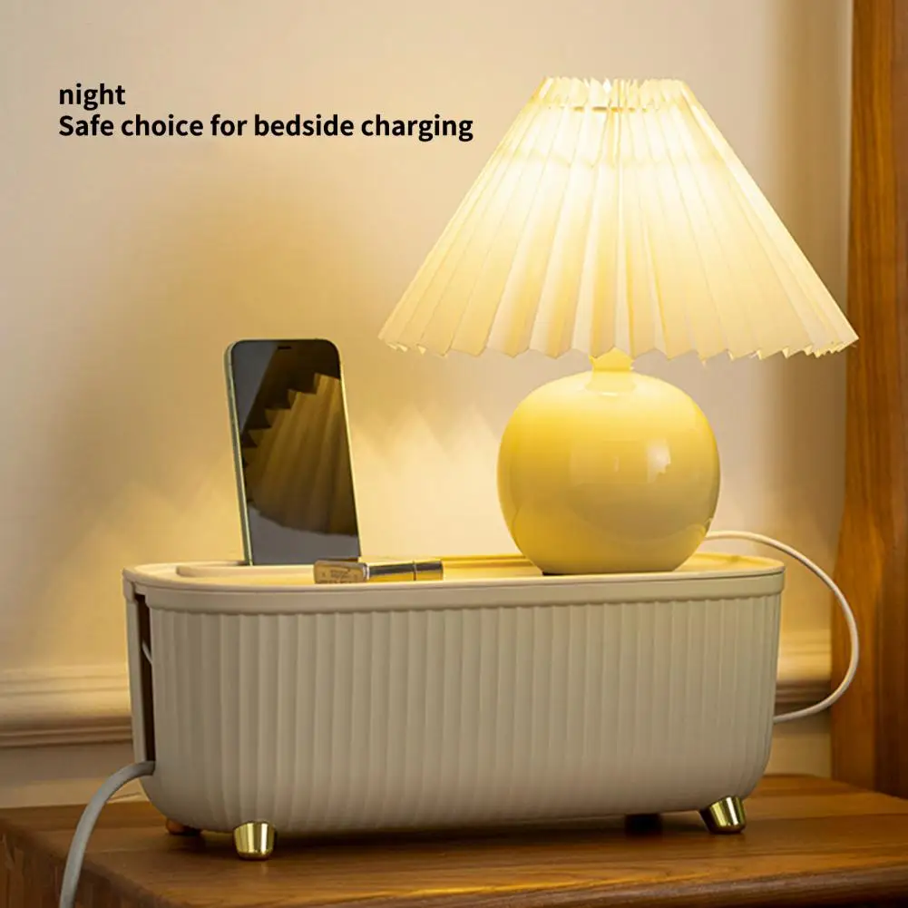 

Stripe Wire Cable Storage Case Organizer Box Socket Plug Wireless WiFi Router Board Bracket For Household Bedroom