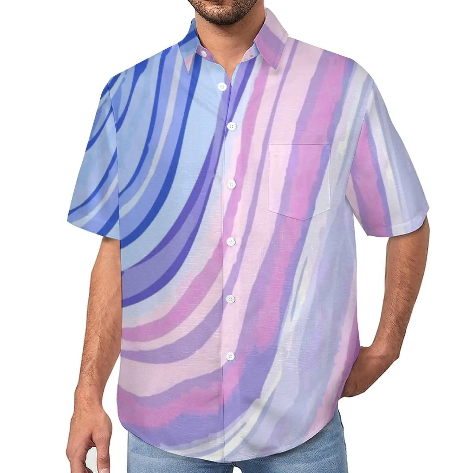 

Liquid Art Print Casual Shirts Purple Marble Vacation Shirt Hawaii Harajuku Blouses Men Custom Big Size 3XL 4XL