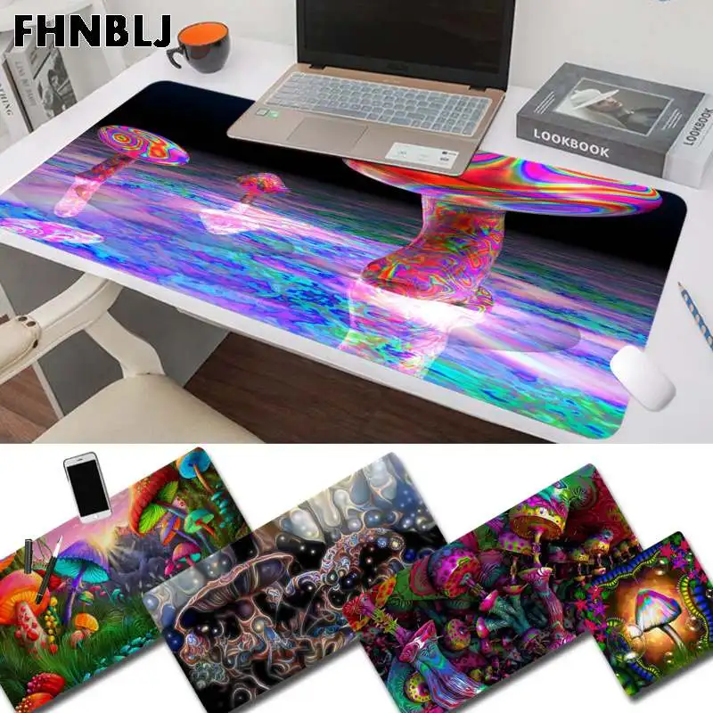 

FHNBLJ Trippy Mushroom Cool New Beautiful Anime Mouse Pad Mat Size For Large Edge Locking Speed Version Game Keyboard Pad