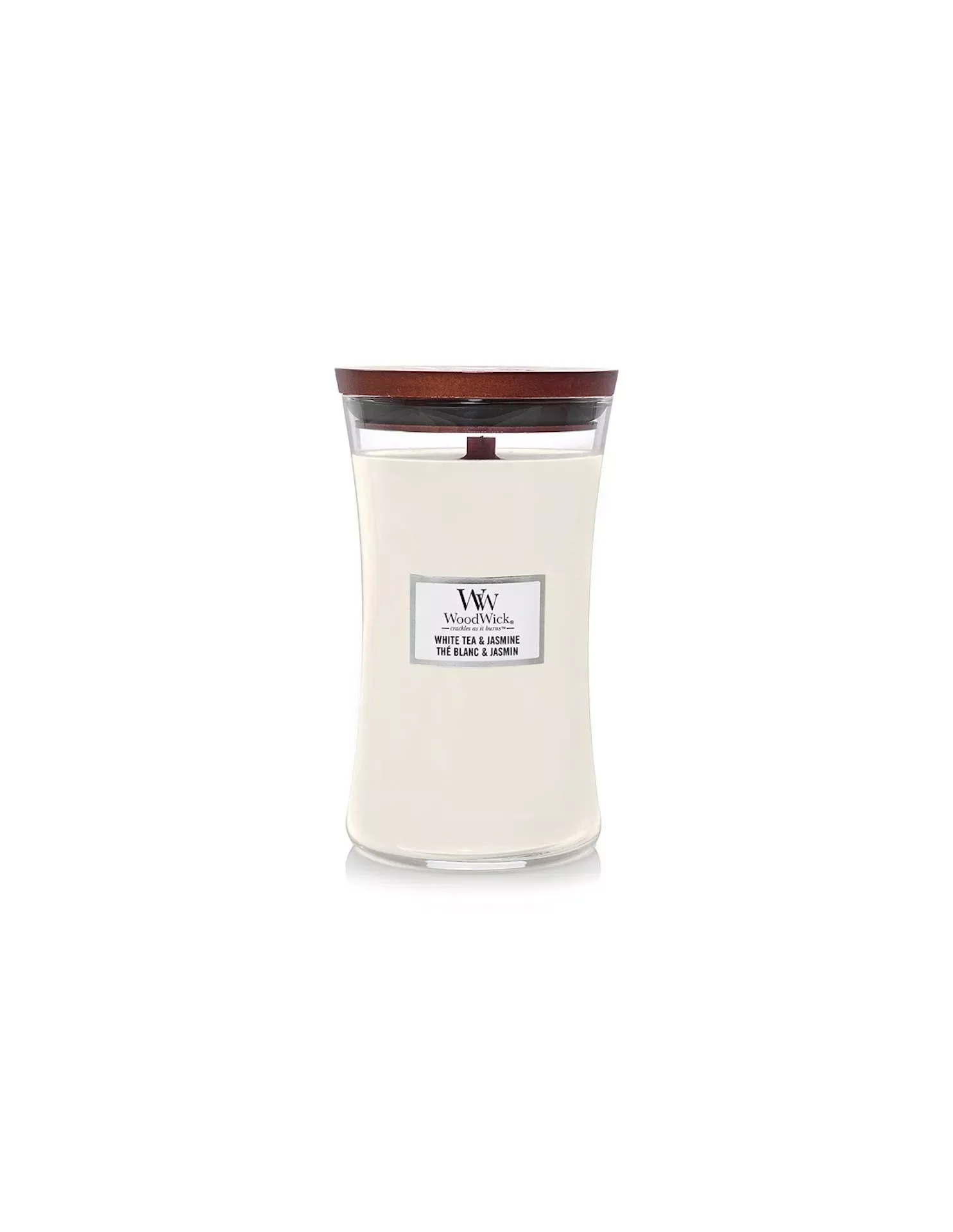 

NEW IN large bottle WHITE TEA & JASMINE 610 grams combustion duration up to 130 hours our candles present a Natural wood Wi