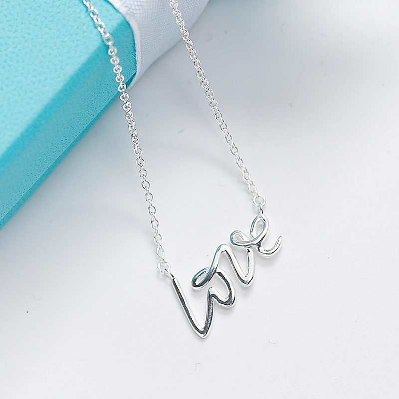

Classic fashion love s925 sterling silver charm pendant necklace holiday gift