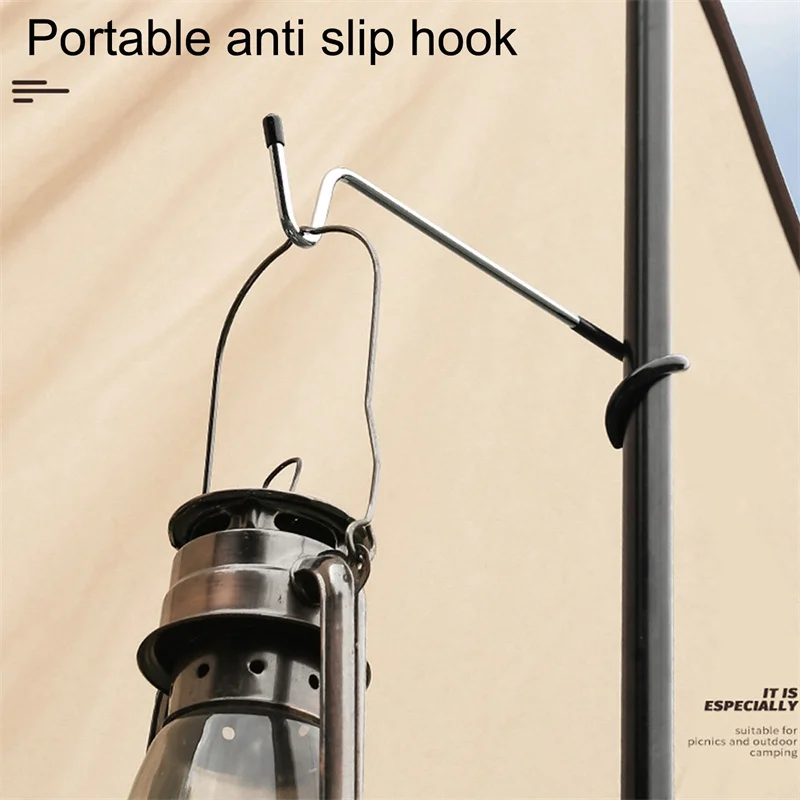 

1pc Aluminum Alloy Lamp Holder Hook Portable Tent Pole Post Lamp Fishing Lantern Hanger for Outdoor Camping Storage