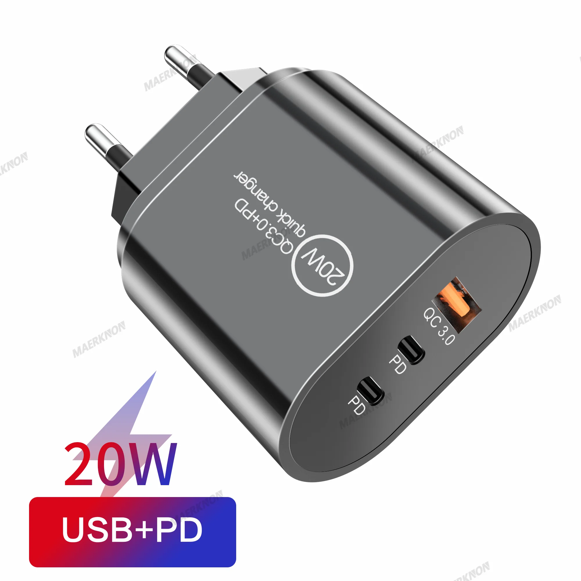 

3 Ports USB Type C Charger For iphone Fast Charge Charger USB-C Mobile Phone Portable Universal Quick Adapter For Xiaomi Oneplus