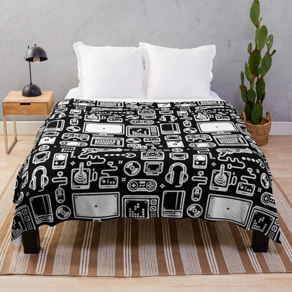 

Retro Gamer Video Game Consoles, PC's, Controllers, Joysticks and Gamepads Throw Blanket Couple Sheep Wool Blanket