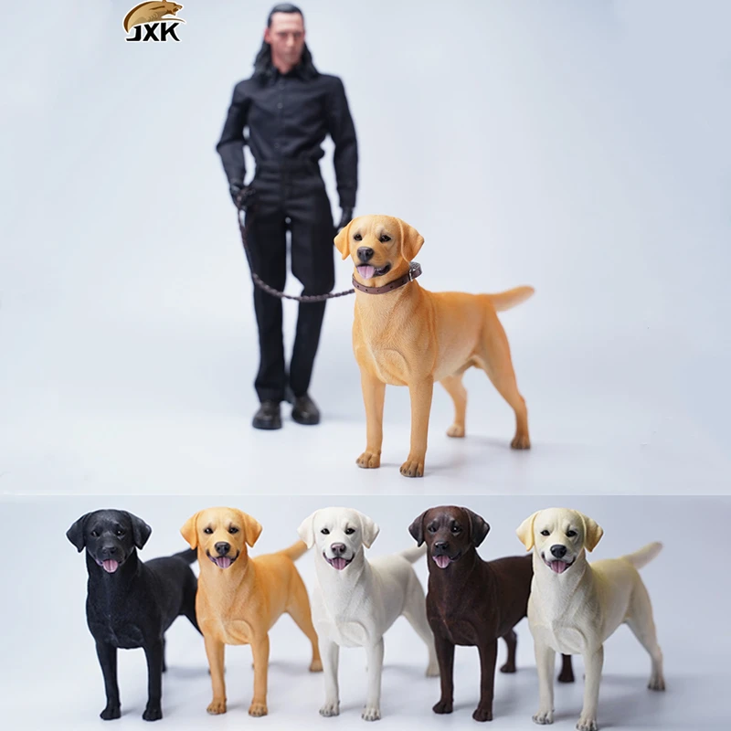 

JXK 1/6 Labrador Retriever Animal Model Cute Dog Figure Toy Decor Handmade Ornaments for Children Adults Kids GK Xmas Gift