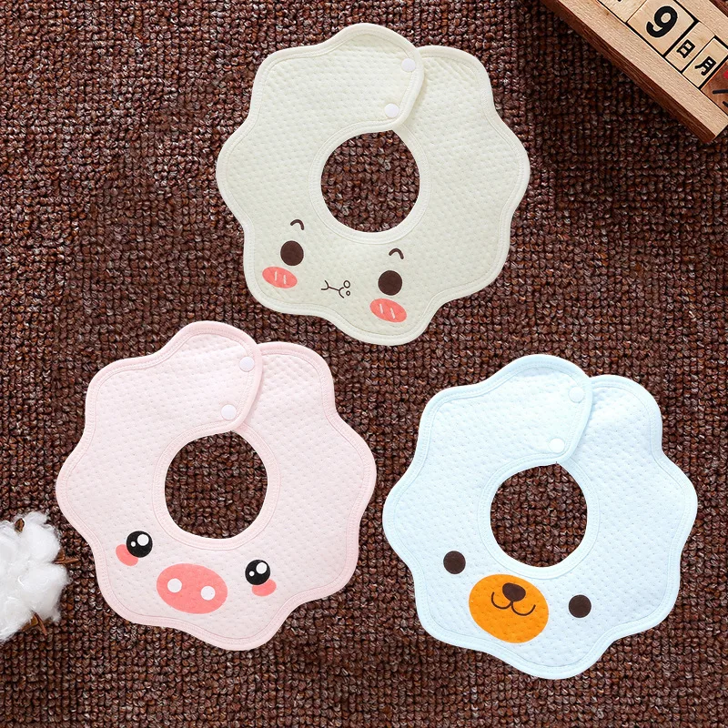 

Newborn Waterproof Bibs Baby Cotton Button Spit Towel Bibs Kids Fedding Pocket Maternal Infant Care Products 2022 Fashion New