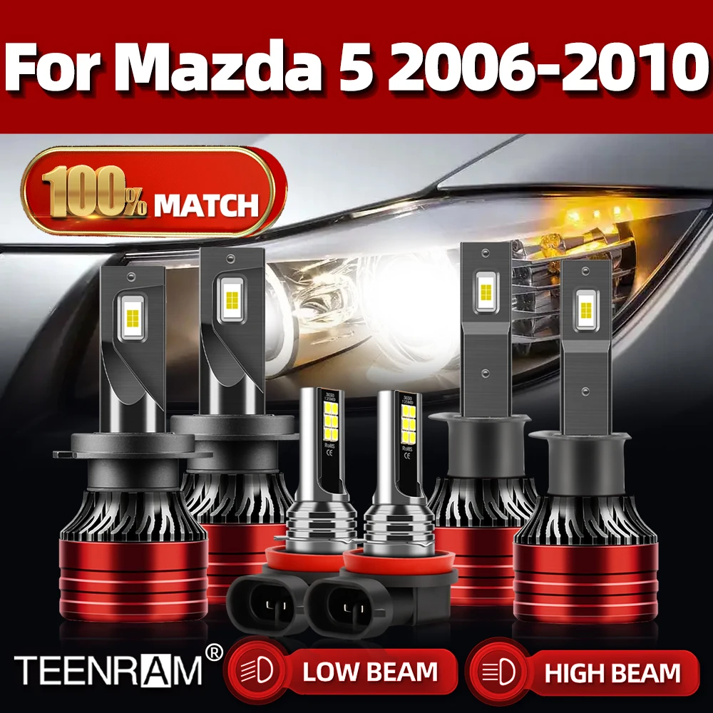 

Светодиодный фара H7 9005 HB3 Автомобильная фара 60000LM турбо Лампа 12В Противотуманные фары 6000 К для Mazda 5 2006 2007 2008 2009 2010