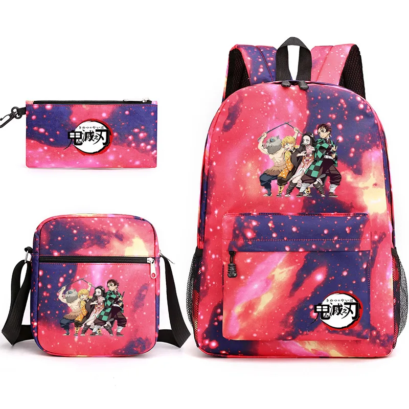 

Demon Slayer Kamado Tanjirou Nezuko Backpack Schoolbag Shoulder Bag Pencil Case Gift for Kids Students